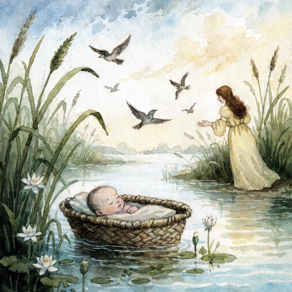 Біблійна історія: Немовля Моісей у кошику