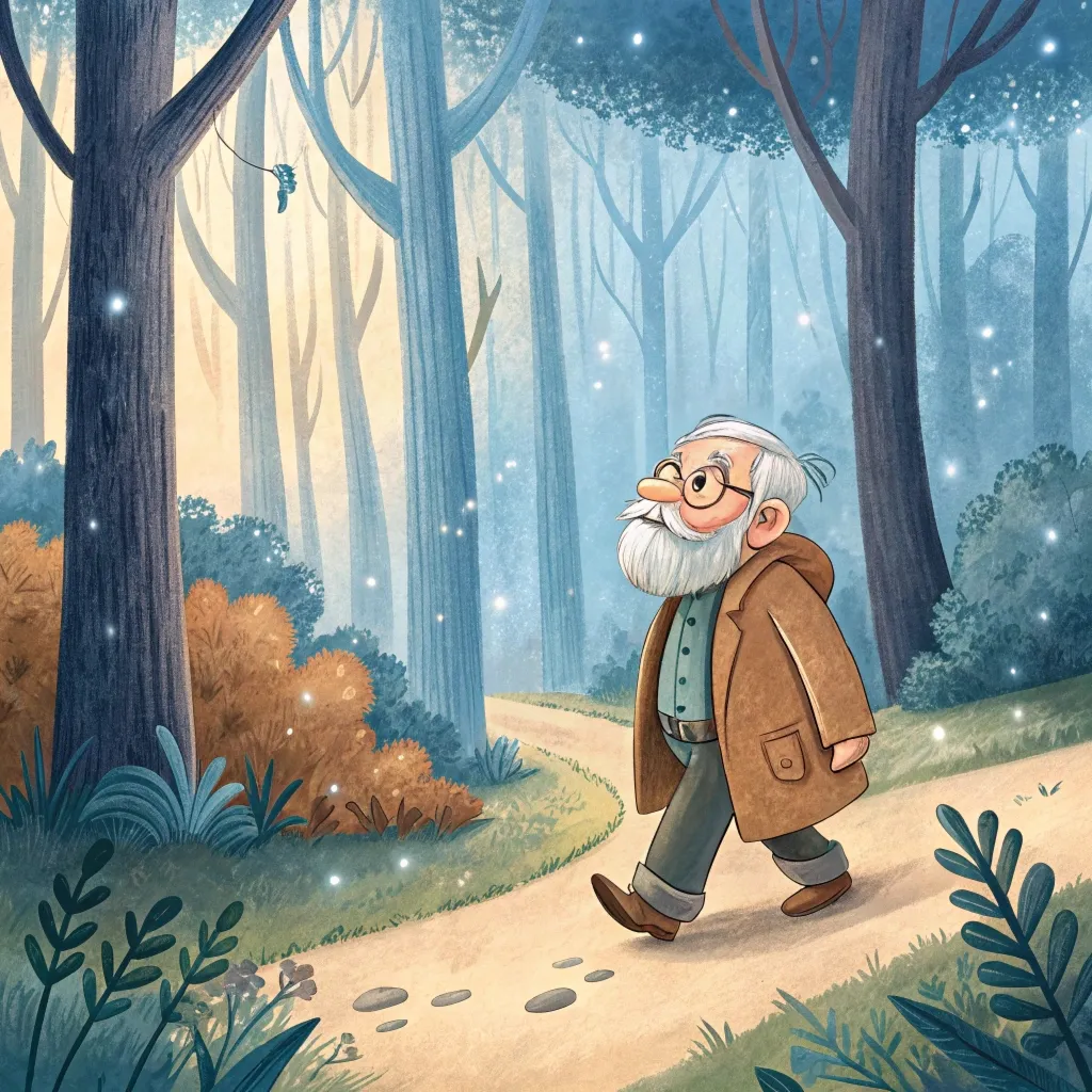 Буркотун і ліс з блакитними деревами