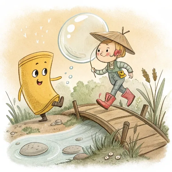 Черевик, соломинка та булька