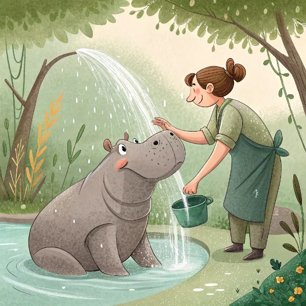 Гіпопотам і його доглядач