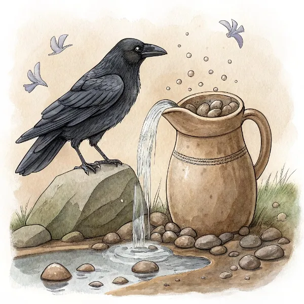 Як Ворона воду з глечика пила