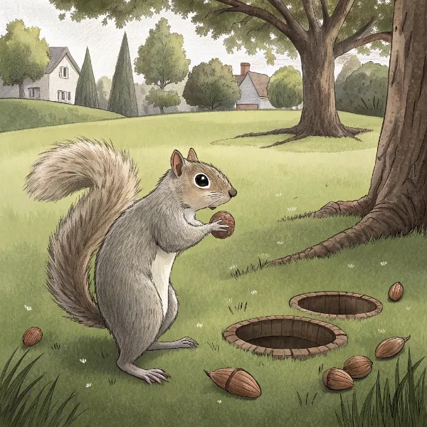 Казка від білочки: Куди ж я поділа свій горішок?