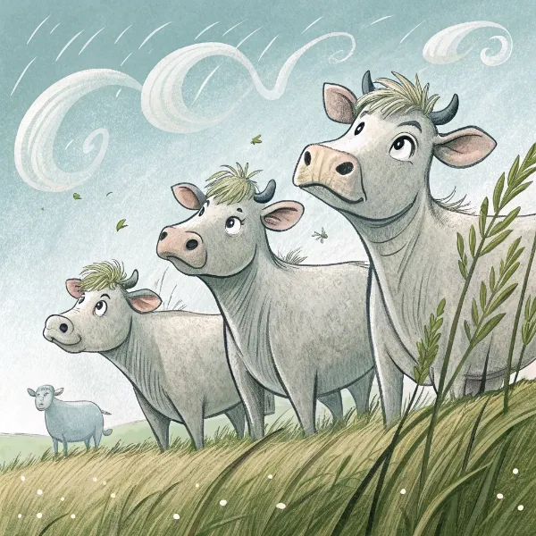 Корови і вітер