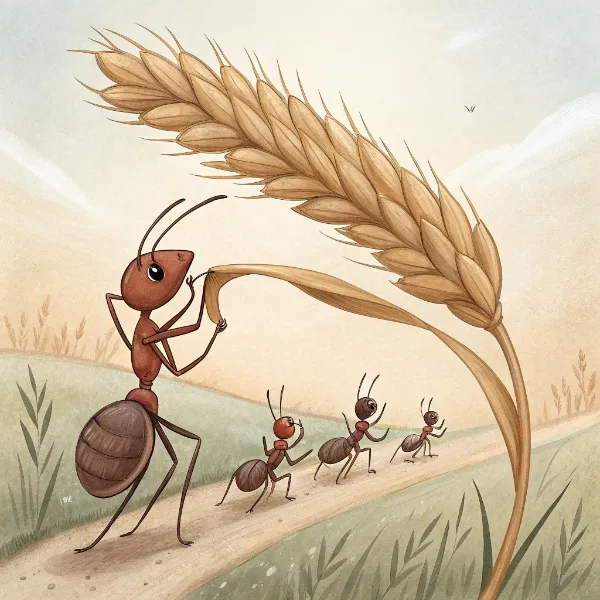 Мурашка і пшенична зернина