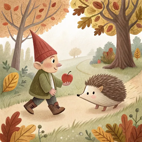 Осінній гномик Листочок і їжачок