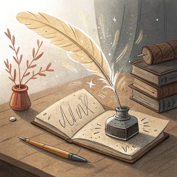 Перо та чорнильниця