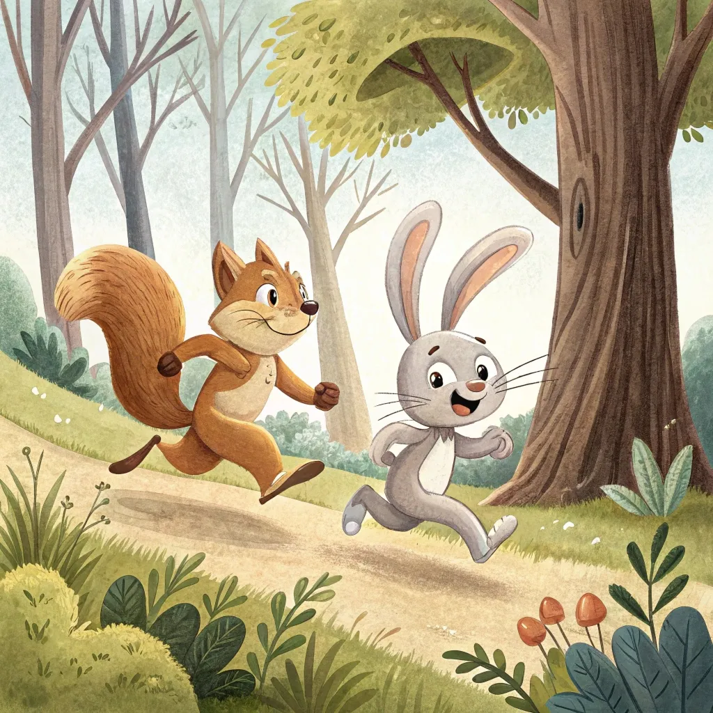 Про білочку та зайчика, веселих пустунів