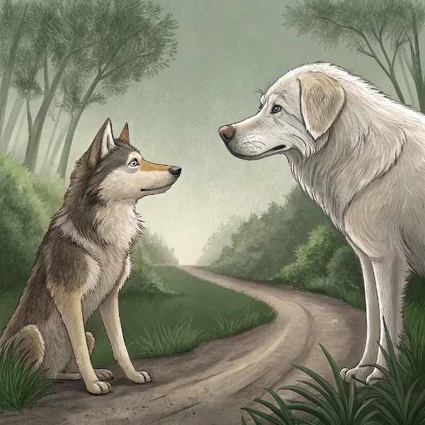 Старий пес і вовк