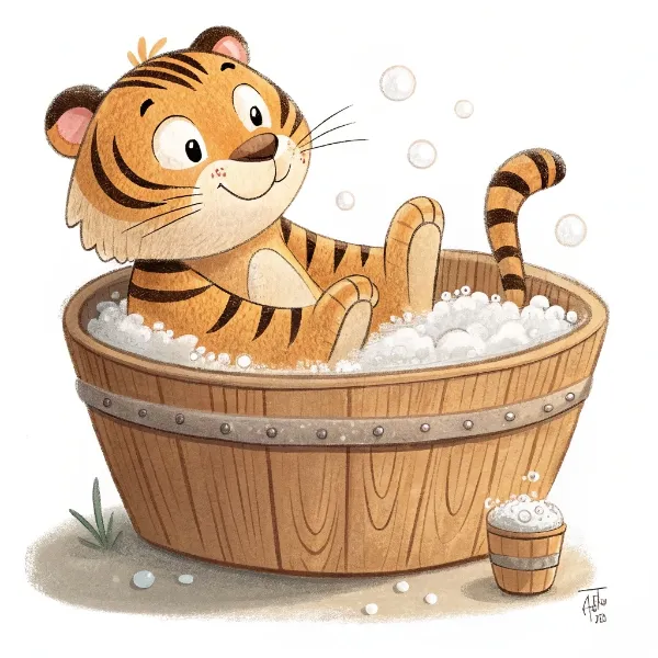 Тигр, який любив приймати ванну